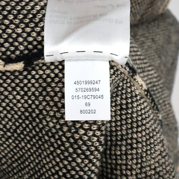 Chicos Sweater 2 Womens Large Beige Black Animal Print Open Cardigan Mob Wife - Picture 14 of 14